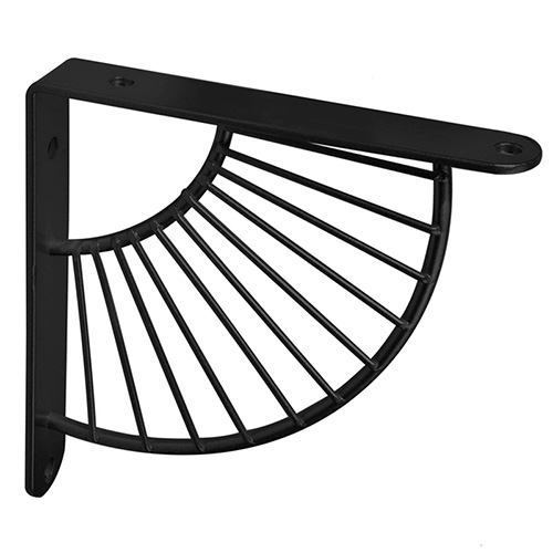 Fan-shaped shelf bracket 15 cm (Black) - Staffe per Mensole
