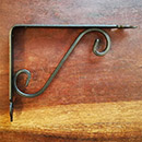 Metallic black shelf bracket 20 cm