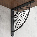 Fan-shaped shelf bracket 15 cm (Black)